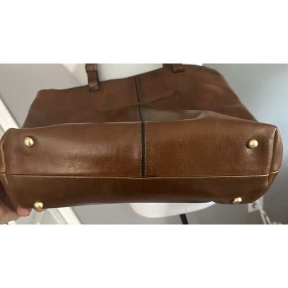 Patricia Nash Madison Leather Tote Shoulder Bag Purse Cognac Embroidered Floral - Picture 3 of 10